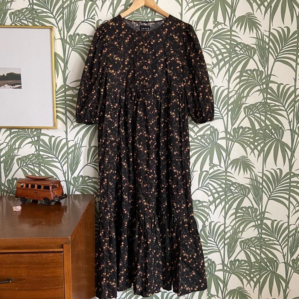 OffOn Maxi Flower Print Cotton Midi Dress